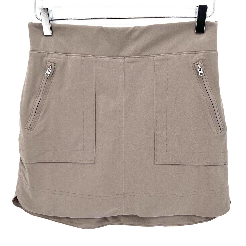 Athleta Chelsea Cargo Skort Skirt with shorts Zip Pockets Gray 594941 Size 4